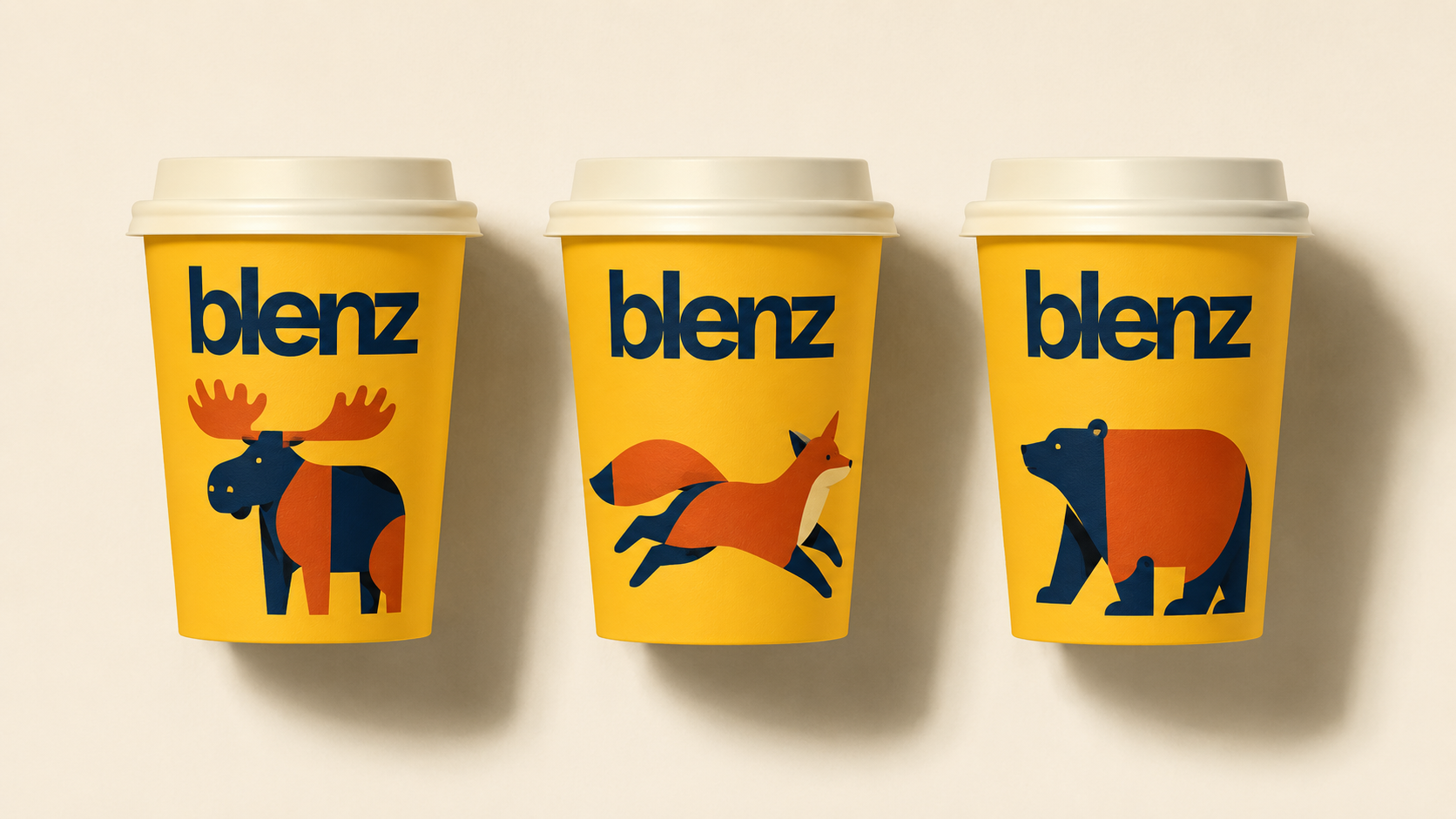 blenz seasonal cups — editorial lifestyle, yellow cups